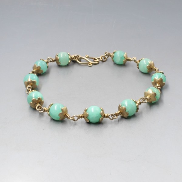 Jade Bead Gold Vermeil Bracelet